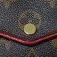 LOUIS VUITTON Long Wallet Purse M61184 Monogram canvas x Calfskin leather Slys LV Logo Flower Brown Red Bifold Wallet Monogram Retiro Portefeuille Sarah unisex(Unisex) Used Authentic