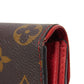 LOUIS VUITTON Long Wallet Purse M61184 Monogram canvas x Calfskin leather Slys LV Logo Flower Brown Red Bifold Wallet Monogram Retiro Portefeuille Sarah unisex(Unisex) Used Authentic