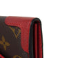 LOUIS VUITTON Long Wallet Purse M61184 Monogram canvas x Calfskin leather Slys LV Logo Flower Brown Red Bifold Wallet Monogram Retiro Portefeuille Sarah unisex(Unisex) Used Authentic