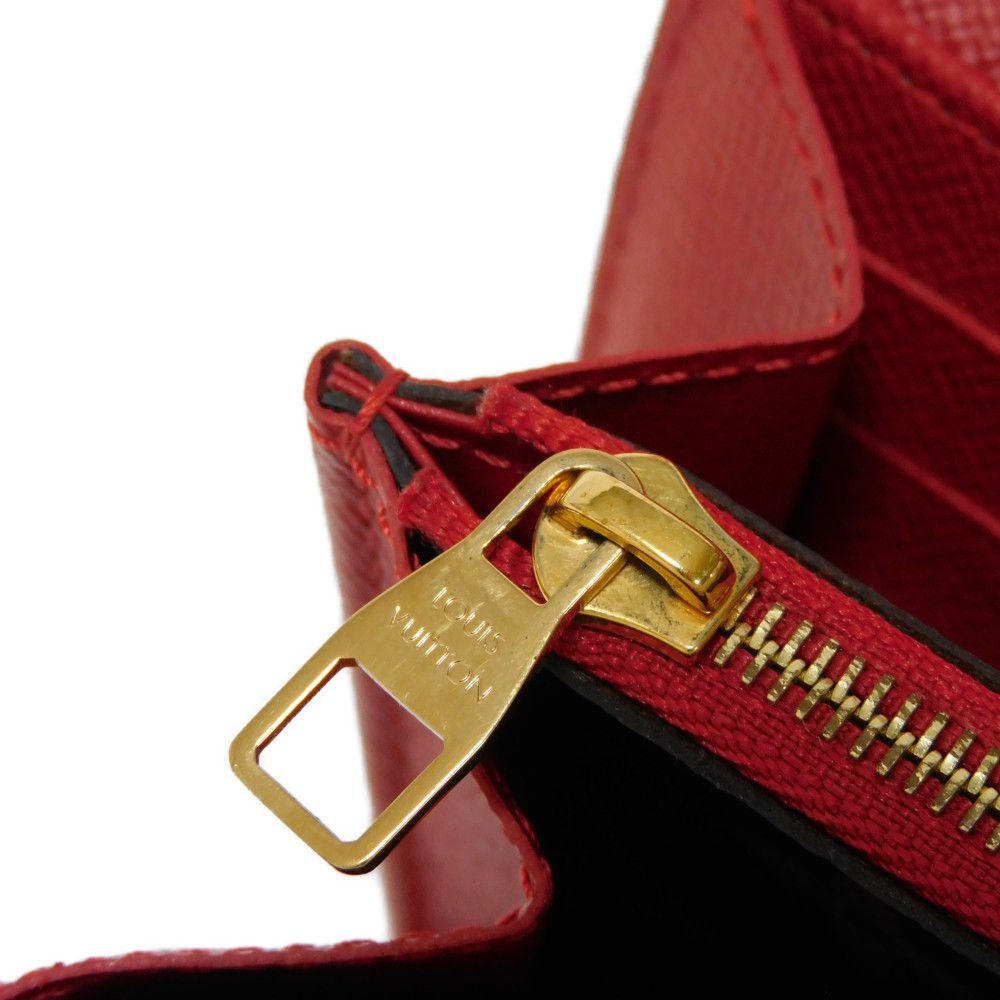 LOUIS VUITTON Long Wallet Purse M61184 Monogram canvas x Calfskin leather Slys LV Logo Flower Brown Red Bifold Wallet Monogram Retiro Portefeuille Sarah unisex(Unisex) Used Authentic