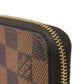 LOUIS VUITTON Coin case N63070 Damier canvas x grain leather (embossed) Ebene logo Zip Around Coin Pocket Wallet Brown Checkered Damier Zippy coin purse unisex(Unisex) Used Authentic