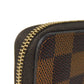 LOUIS VUITTON Coin case N63070 Damier canvas x grain leather (embossed) Ebene logo Zip Around Coin Pocket Wallet Brown Checkered Damier Zippy coin purse unisex(Unisex) Used Authentic