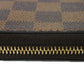 LOUIS VUITTON Coin case N63070 Damier canvas x grain leather (embossed) Ebene logo Zip Around Coin Pocket Wallet Brown Checkered Damier Zippy coin purse unisex(Unisex) Used Authentic