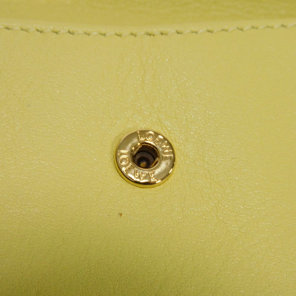 LOEWE Bifold Wallet 109.10.M88 Calfskin Raspberry x Yellow Smooth Calfskin Raspberry Yellow Zip Around anagram square zip wallet unisex(Unisex) Used Authentic