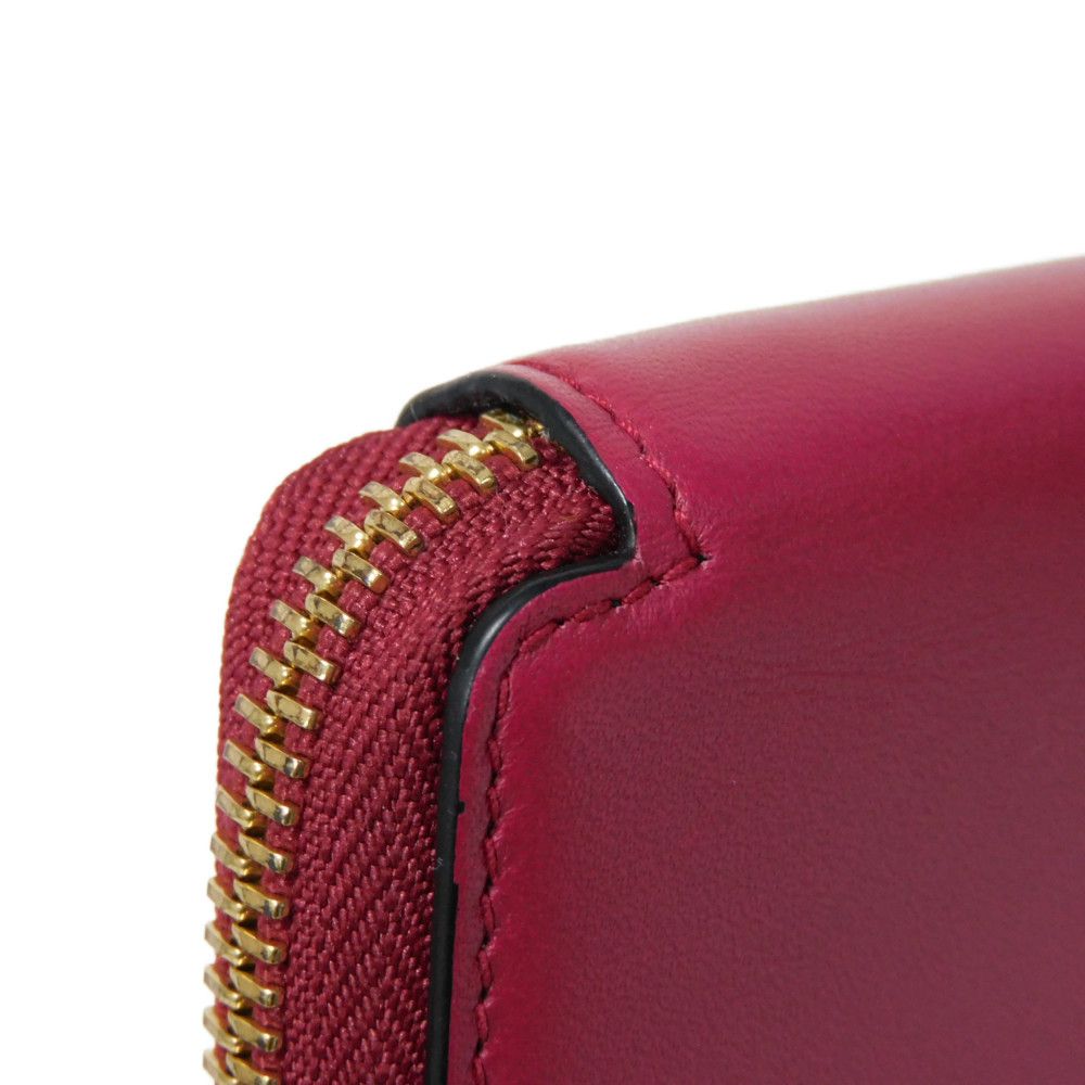 LOEWE Bifold Wallet 109.10.M88 Calfskin Raspberry x Yellow Smooth Calfskin Raspberry Yellow Zip Around anagram square zip wallet unisex(Unisex) Used Authentic
