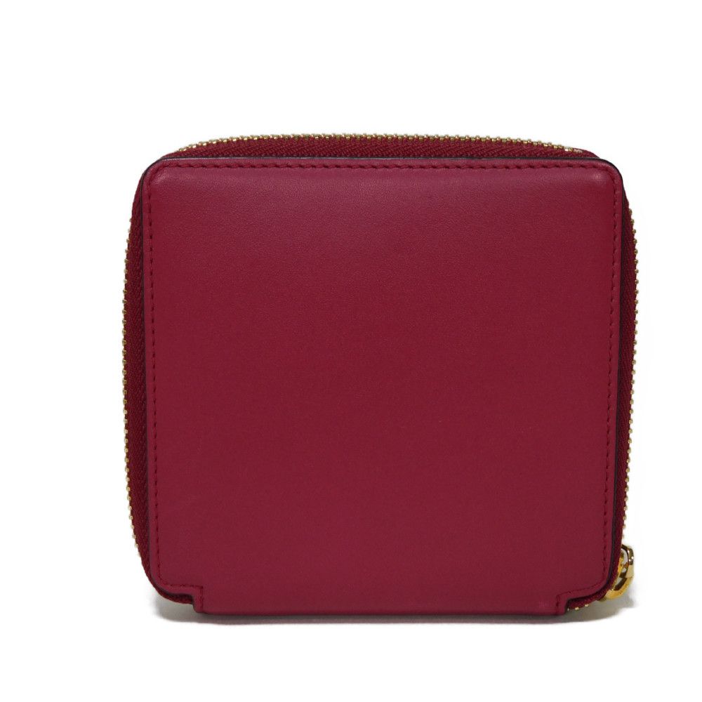 LOEWE Bifold Wallet 109.10.M88 Calfskin Raspberry x Yellow Smooth Calfskin Raspberry Yellow Zip Around anagram square zip wallet unisex(Unisex) Used Authentic
