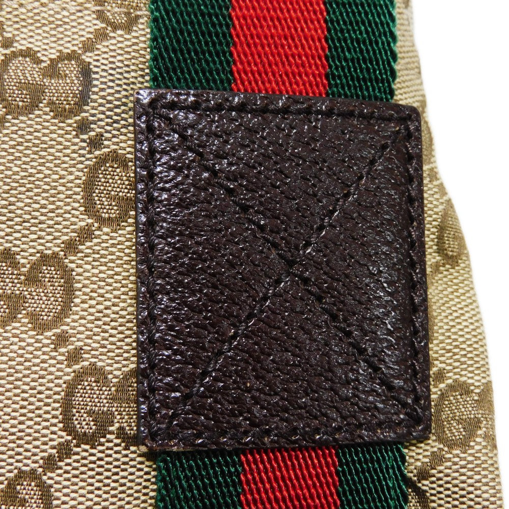 GUCCI Tote Bag 189669 GG canvas x calf leather (embossed) beige Web stripe logo A4 green red multicolor GG canvas Sherry Line Tote unisex(Unisex) Used Authentic