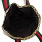 GUCCI Tote Bag 189669 GG canvas x calf leather (embossed) beige Web stripe logo A4 green red multicolor GG canvas Sherry Line Tote unisex(Unisex) Used Authentic
