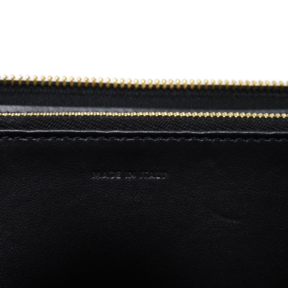 CELINE Long Wallet Purse 10K543DR8.38NO Smooth scarf skin black Current Smooth Calfskin Zip Around Cuir Triomphe Large zip wallet unisex(Unisex) Used Authentic