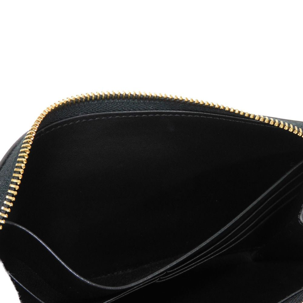 CELINE Long Wallet Purse 10K543DR8.38NO Smooth scarf skin black Current Smooth Calfskin Zip Around Cuir Triomphe Large zip wallet unisex(Unisex) Used Authentic