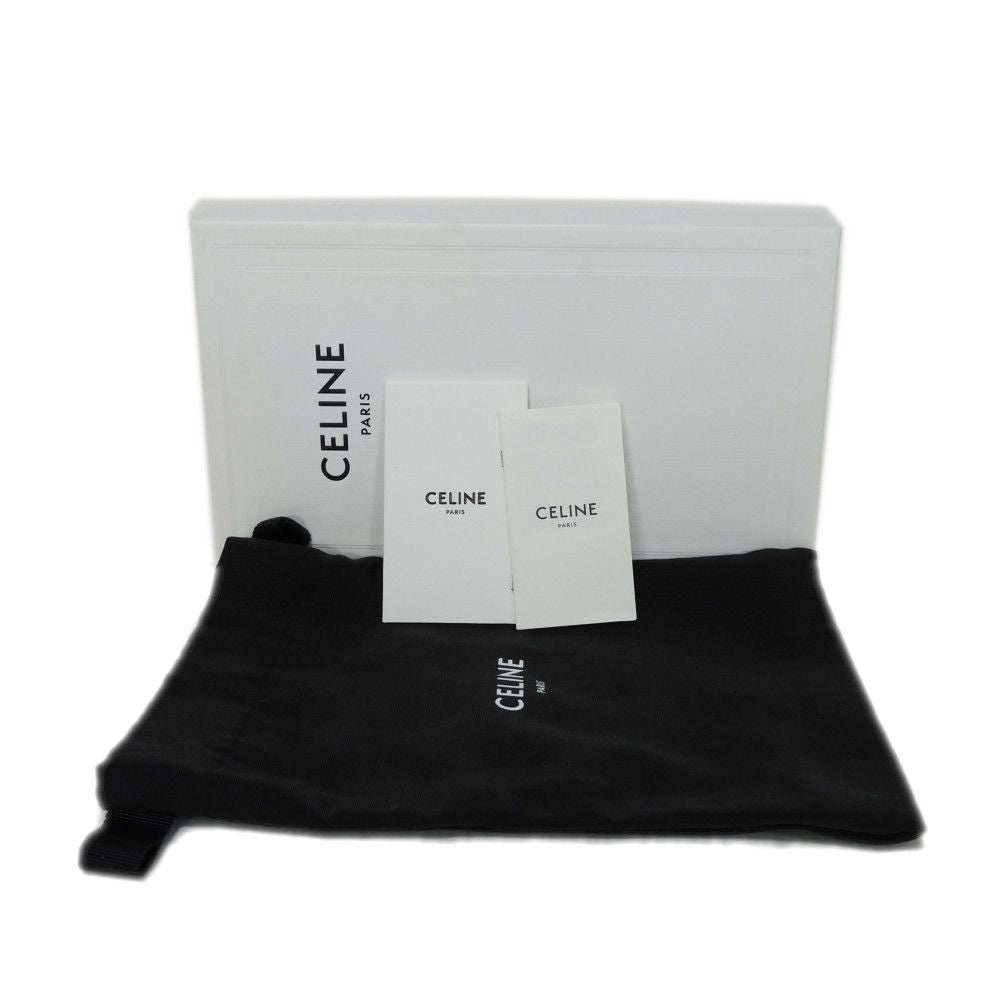 CELINE Long Wallet Purse 10K543DR8.38NO Smooth scarf skin black Current Smooth Calfskin Zip Around Cuir Triomphe Large zip wallet unisex(Unisex) Used Authentic