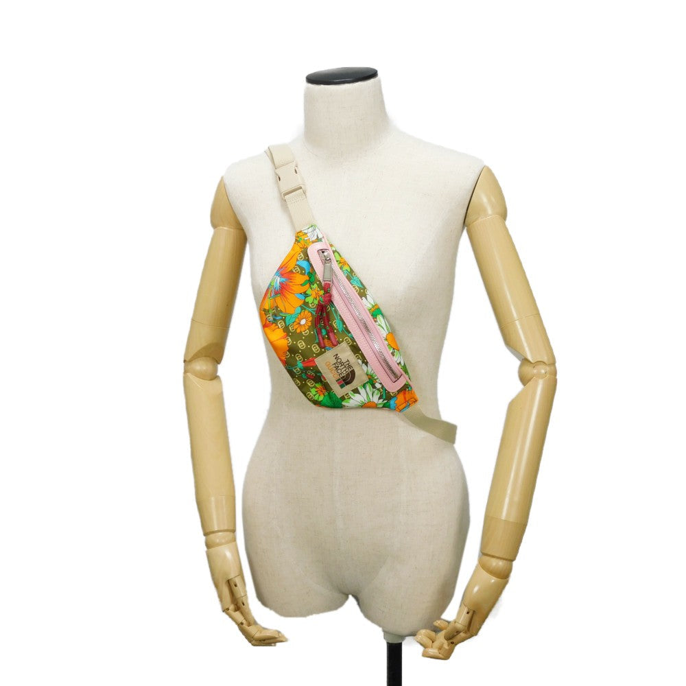 GUCCI Sling bag 650299 Nylon multicolor logo flora flower unused Interlocking G The North Face Waist Pouch unisex(Unisex) Used Authentic