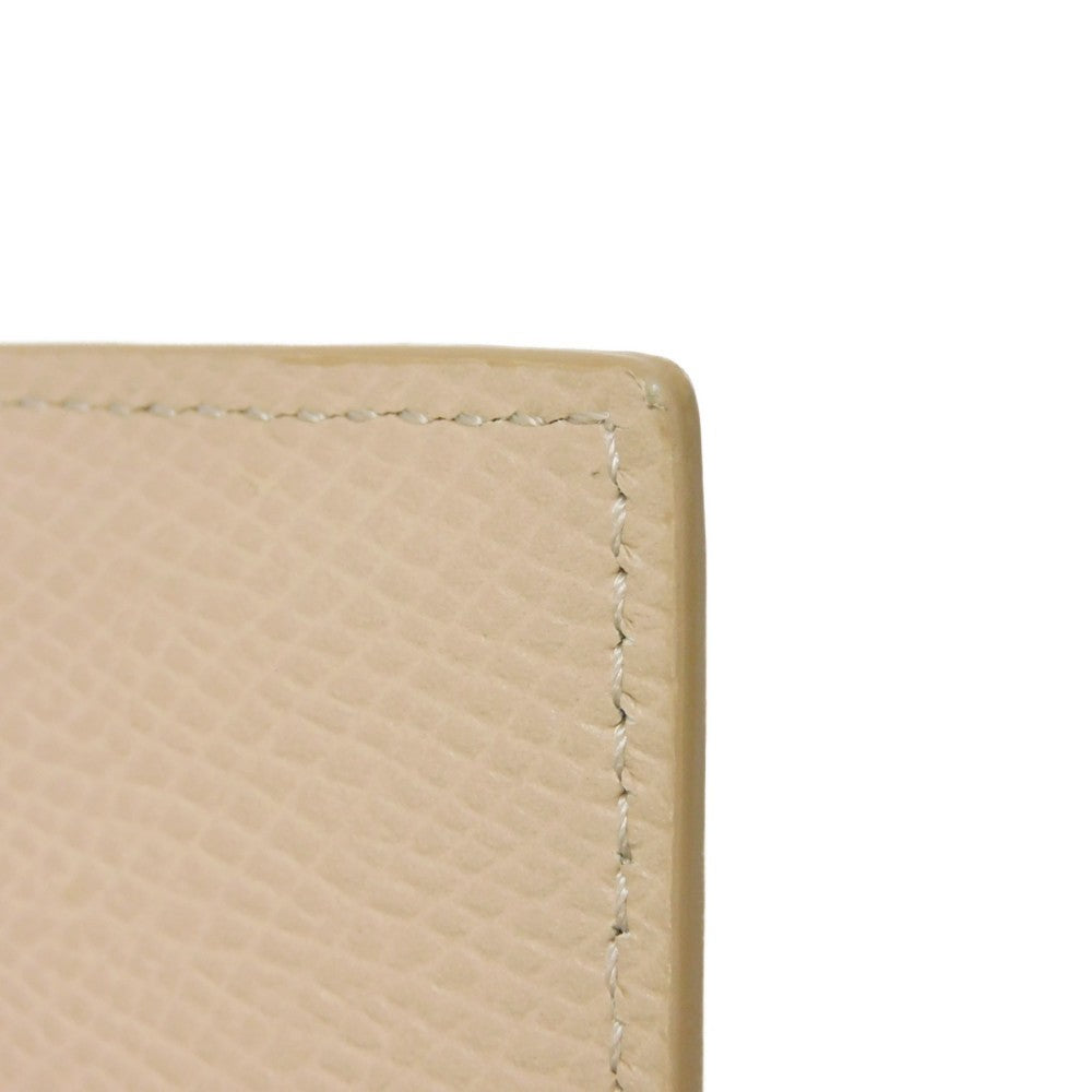 CELINE Coin case 10B683BEL.03ND Grained calfskin (embossed) nude Foil-stamped Calfskin Beige Card Case New logo Compact zipped card holder unisex(Unisex) Used Authentic