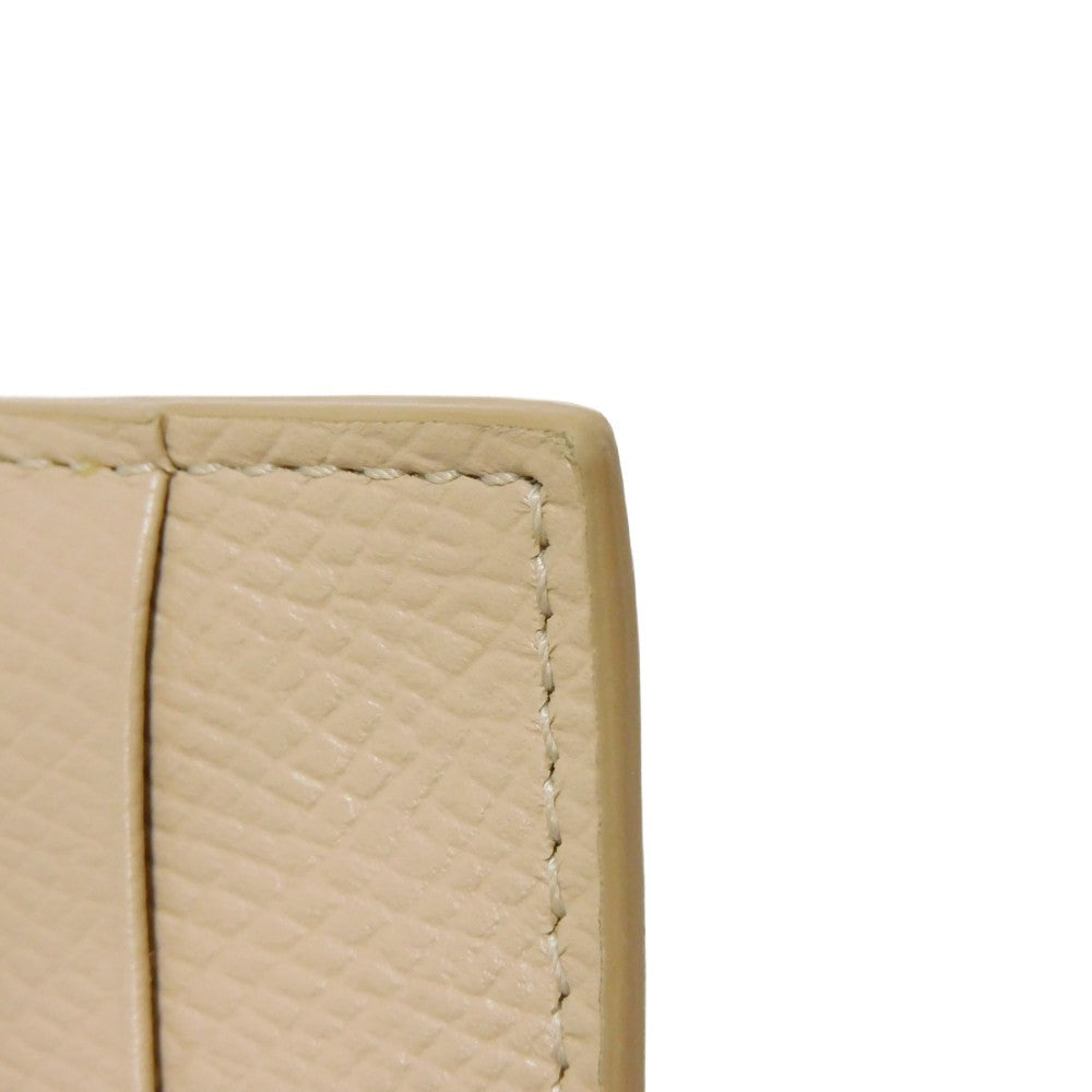 CELINE Coin case 10B683BEL.03ND Grained calfskin (embossed) nude Foil-stamped Calfskin Beige Card Case New logo Compact zipped card holder unisex(Unisex) Used Authentic