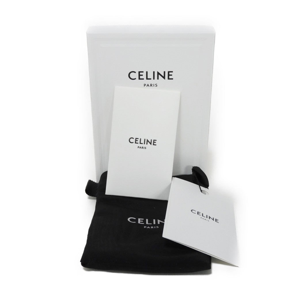CELINE Coin case 10B683BEL.03ND Grained calfskin (embossed) nude Foil-stamped Calfskin Beige Card Case New logo Compact zipped card holder unisex(Unisex) Used Authentic