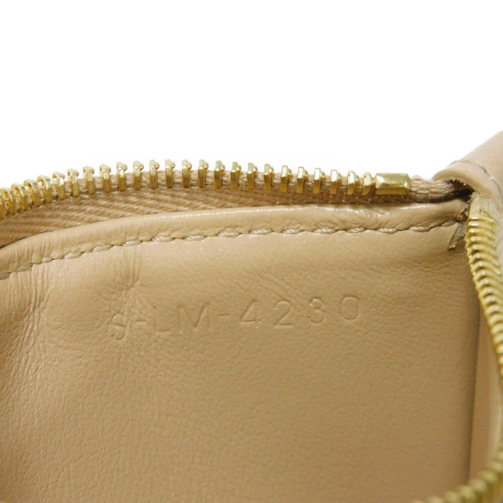 CELINE Coin case 10B683BEL.03ND Grained calfskin (embossed) nude Foil-stamped Calfskin Beige Card Case New logo Compact zipped card holder unisex(Unisex) Used Authentic