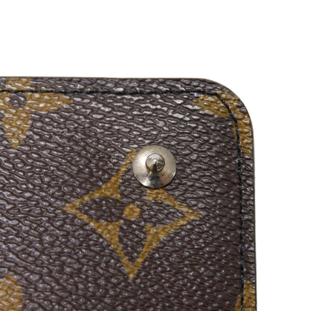 LOUIS VUITTON Tri-fold wallet M60167 Monogram Macassar canvas and grained leather Noir Monogram Macasa Portefeuille compact