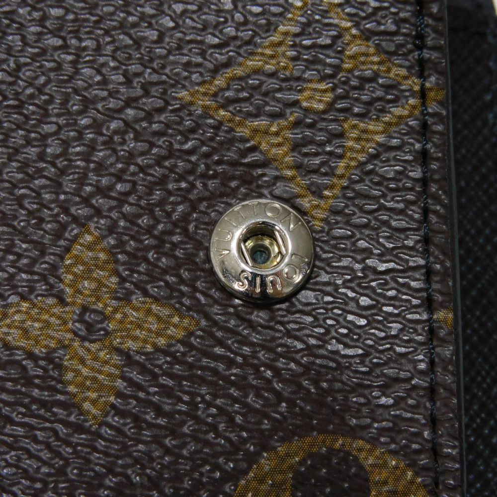 LOUIS VUITTON Tri-fold wallet M60167 Monogram Macassar canvas and grained leather Noir Monogram Macasa Portefeuille compact