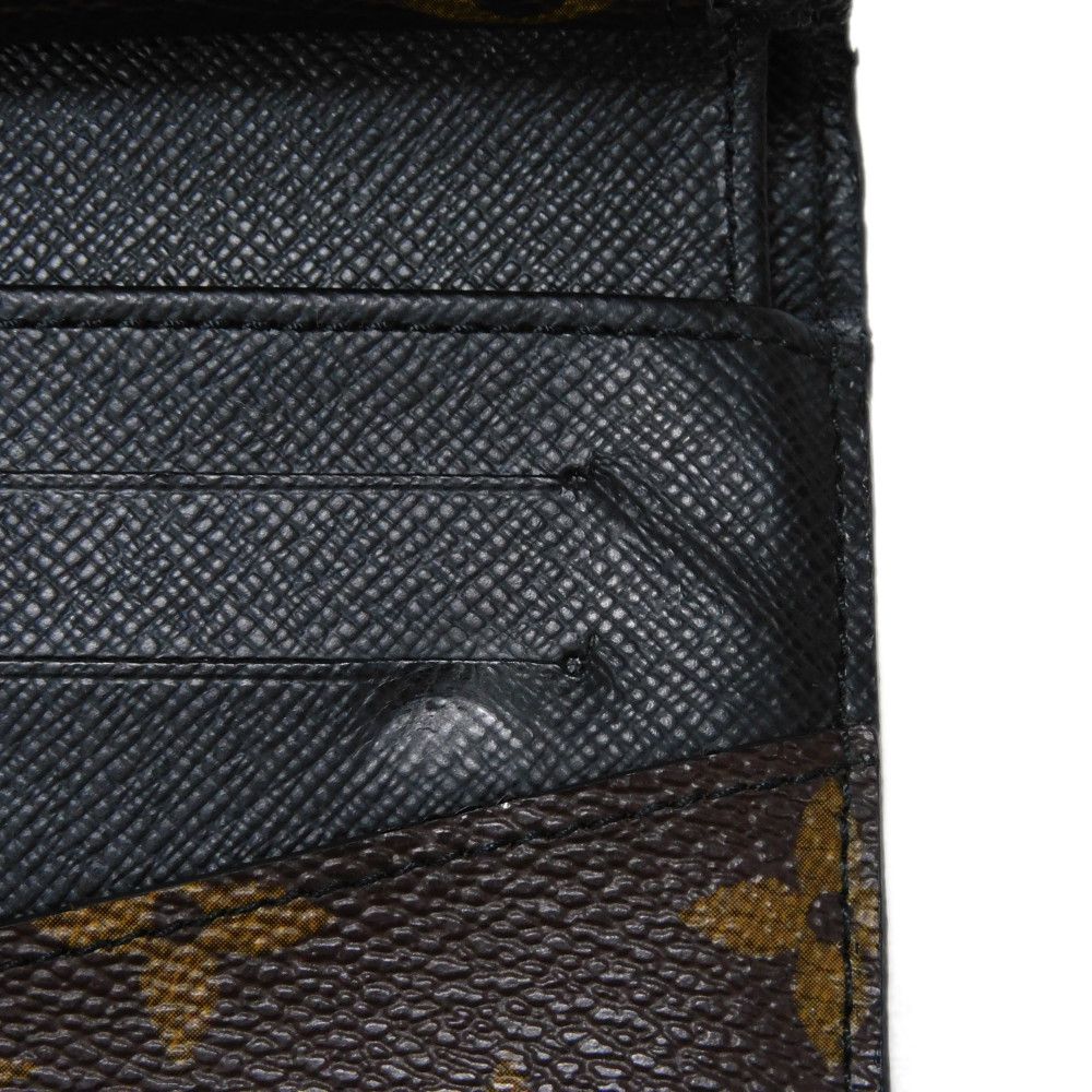 LOUIS VUITTON Tri-fold wallet M60167 Monogram Macassar canvas and grained leather Noir Monogram Macasa Portefeuille compact