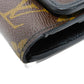 LOUIS VUITTON Tri-fold wallet M60167 Monogram Macassar canvas and grained leather Noir Monogram Macasa Portefeuille compact