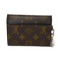 LOUIS VUITTON Tri-fold wallet M60167 Monogram Macassar canvas and grained leather Noir Monogram Macasa Portefeuille compact