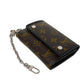 LOUIS VUITTON Tri-fold wallet M60167 Monogram Macassar canvas and grained leather Noir Monogram Macasa Portefeuille compact