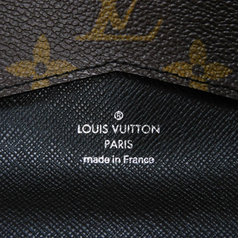 LOUIS VUITTON Tri-fold wallet M60167 Monogram Macassar canvas and grained leather Noir Monogram Macasa Portefeuille compact