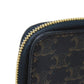 CELINE Coin case 10D882CCP.04LU Triomphe canvas (coating processing) black Foil stamping old style khaki L-shaped zipper wallet New logo Triomphe coin purse unisex(Unisex) Used Authentic