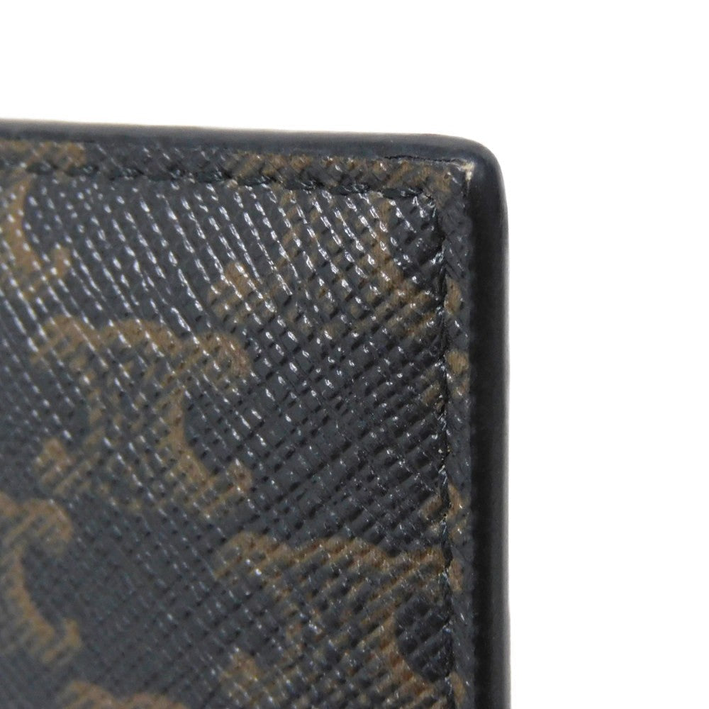 CELINE Coin case 10D882CCP.04LU Triomphe canvas (coating processing) black Foil stamping old style khaki L-shaped zipper wallet New logo Triomphe coin purse unisex(Unisex) Used Authentic