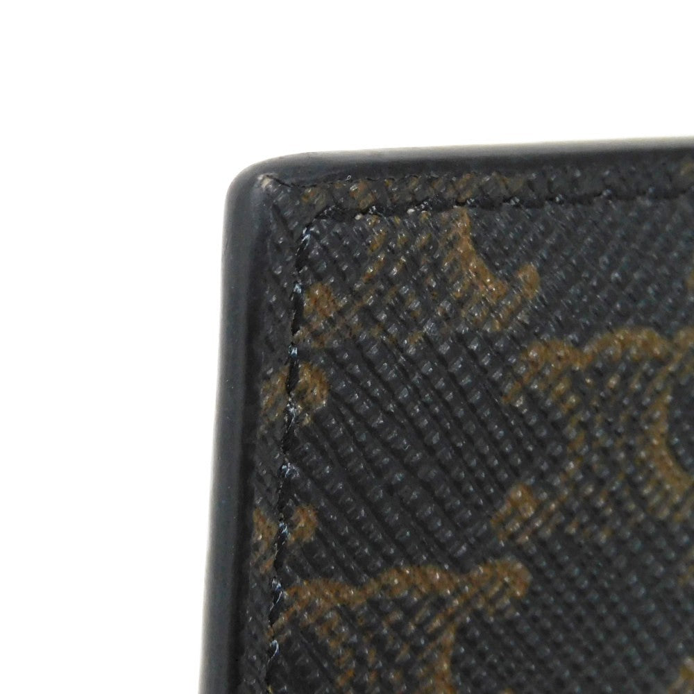 CELINE Coin case 10D882CCP.04LU Triomphe canvas (coating processing) black Foil stamping old style khaki L-shaped zipper wallet New logo Triomphe coin purse unisex(Unisex) Used Authentic