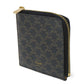 CELINE Coin case 10D882CCP.04LU Triomphe canvas (coating processing) black Foil stamping old style khaki L-shaped zipper wallet New logo Triomphe coin purse unisex(Unisex) Used Authentic