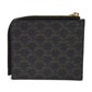 CELINE Coin case 10D882CCP.04LU Triomphe canvas (coating processing) black Foil stamping old style khaki L-shaped zipper wallet New logo Triomphe coin purse unisex(Unisex) Used Authentic