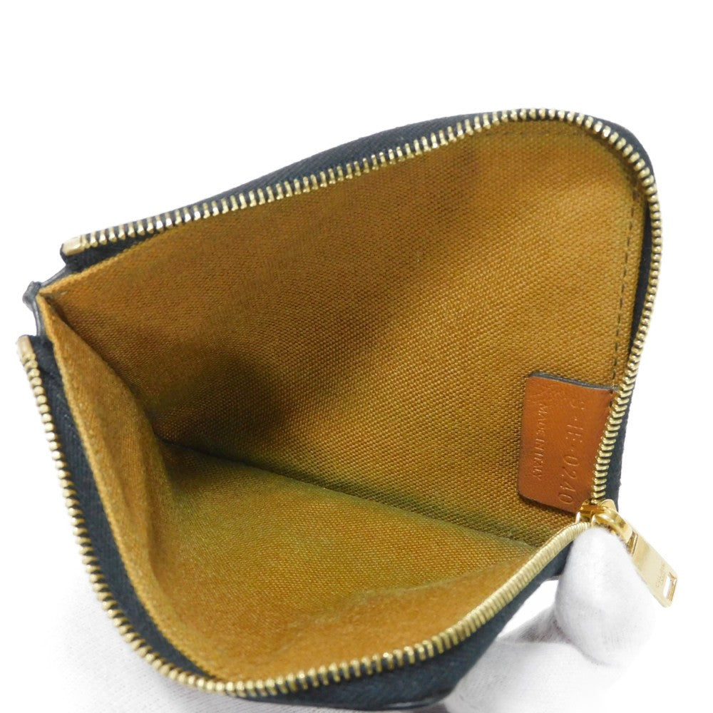 CELINE Coin case 10D882CCP.04LU Triomphe canvas (coating processing) black Foil stamping old style khaki L-shaped zipper wallet New logo Triomphe coin purse unisex(Unisex) Used Authentic