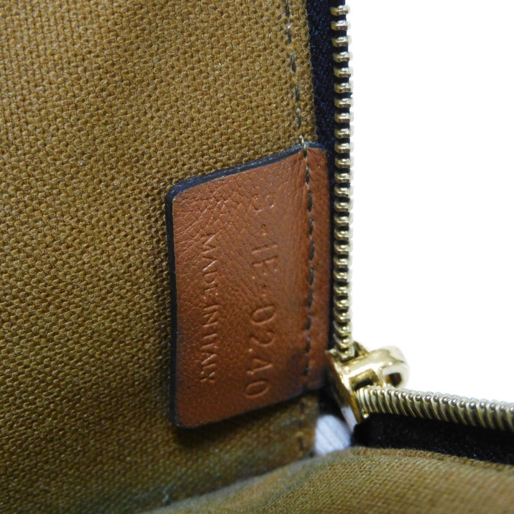 CELINE Coin case 10D882CCP.04LU Triomphe canvas (coating processing) black Foil stamping old style khaki L-shaped zipper wallet New logo Triomphe coin purse unisex(Unisex) Used Authentic