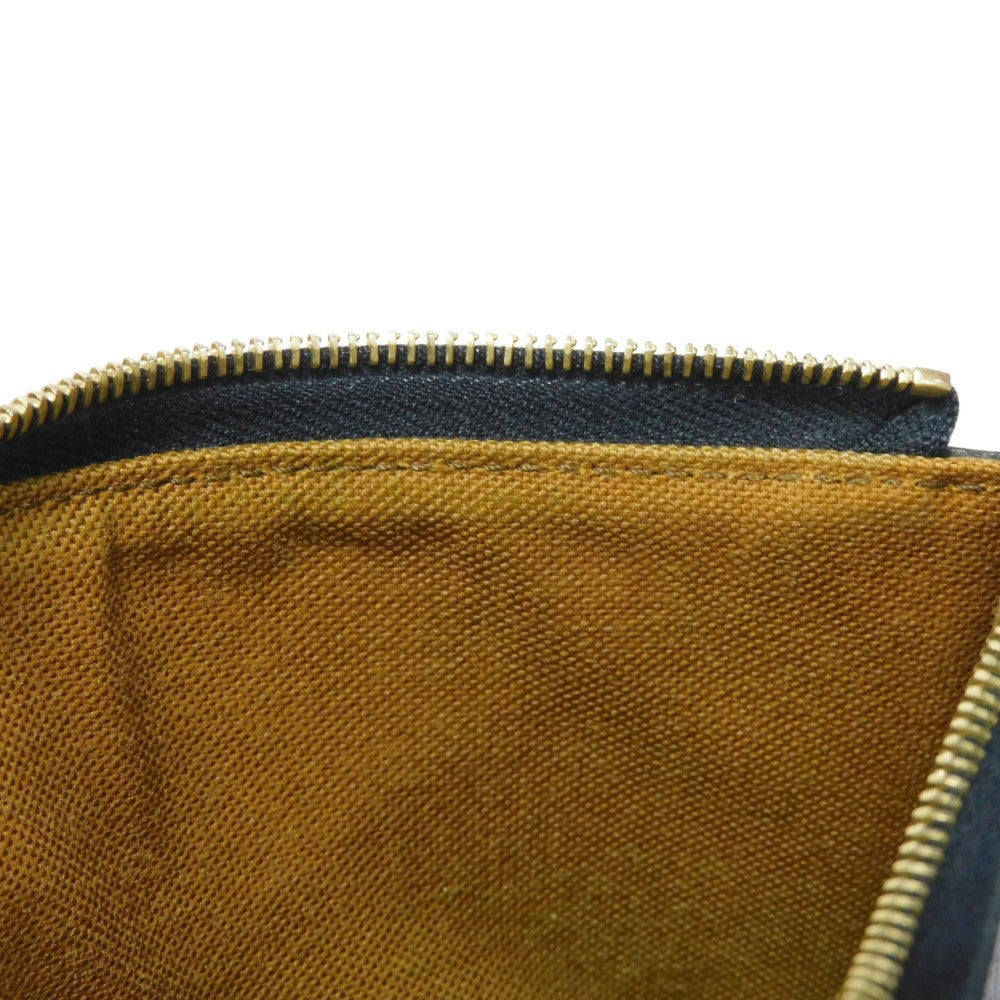 CELINE Coin case 10D882CCP.04LU Triomphe canvas (coating processing) black Foil stamping old style khaki L-shaped zipper wallet New logo Triomphe coin purse unisex(Unisex) Used Authentic