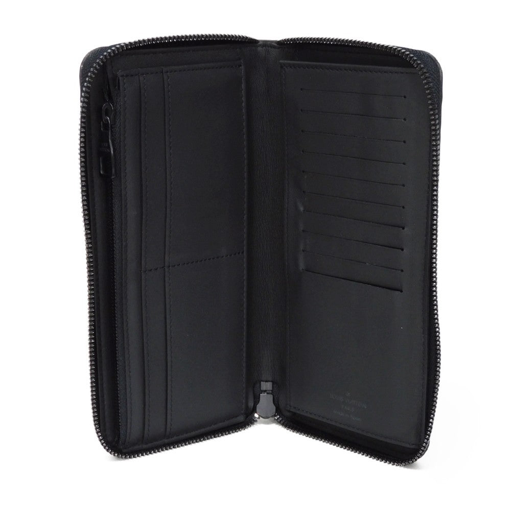 LOUIS VUITTON Long Wallet Purse M69047 Taurillon Clemence leather (monogram embossed) black New Zip Around Current Monogram Zippy Wallet Vertical mens Used Authentic