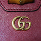 GUCCI Long Wallet Purse 658634 17Q0T 6207 Smooth Calfskin Leather Rosso Ancora Bamboo Smooth Calfskin GG Marmont Diana zip around wallet unisex(Unisex) Used Authentic