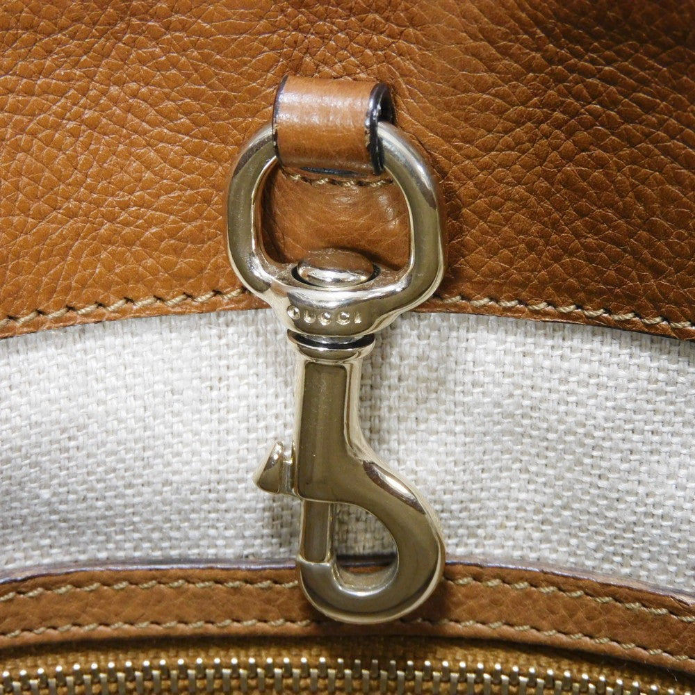 GUCCI Tote Bag 257023 Calf leather Brown G logo tassel charm Marrakech Tote