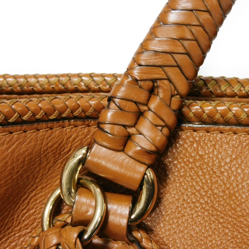 GUCCI Tote Bag 257023 Calf leather Brown G logo tassel charm Marrakech Tote