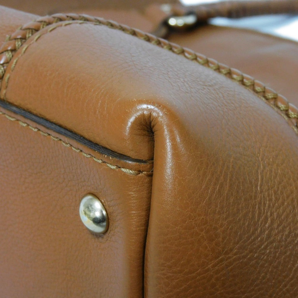 GUCCI Tote Bag 257023 Calf leather Brown G logo tassel charm Marrakech Tote
