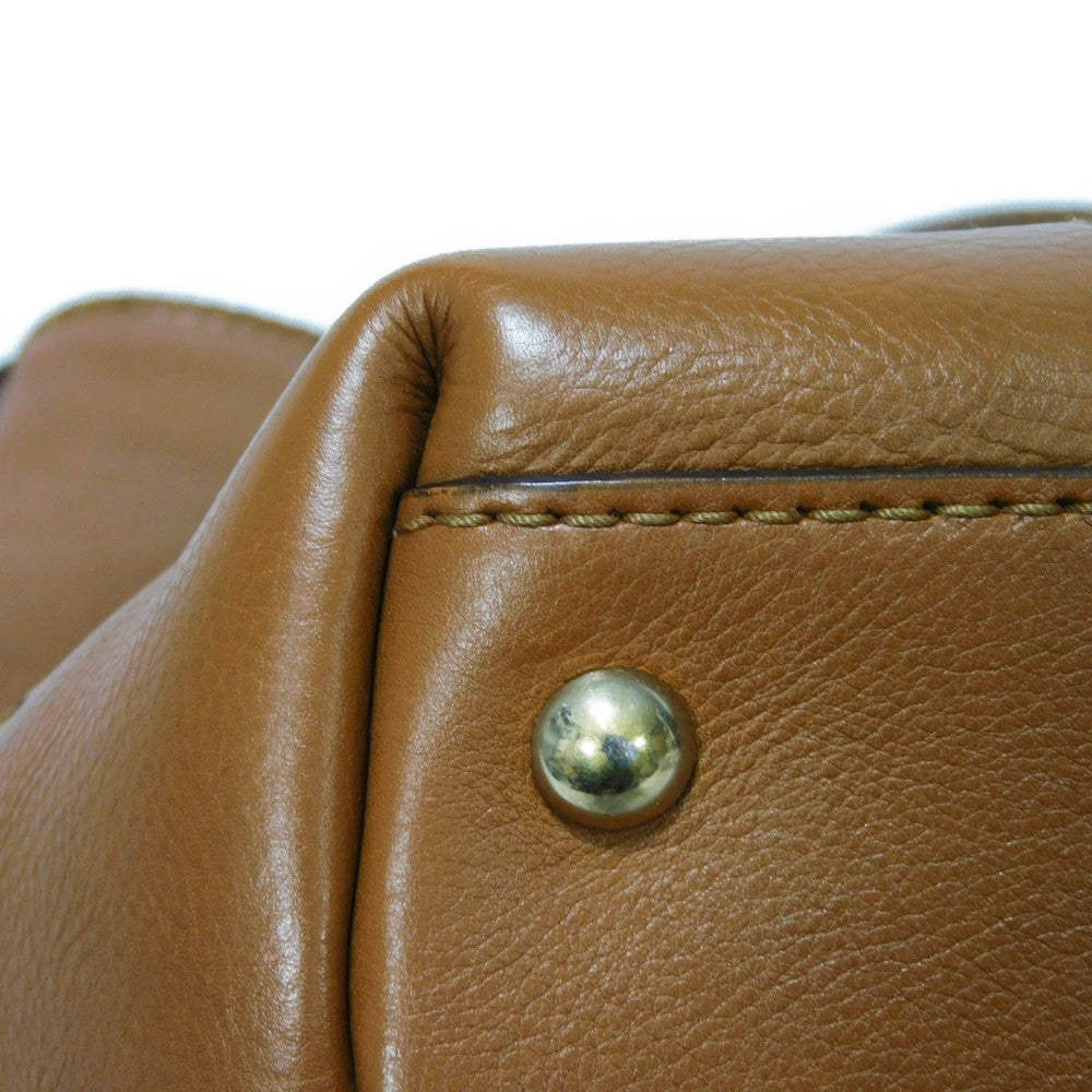 GUCCI Tote Bag 257023 Calf leather Brown G logo tassel charm Marrakech Tote