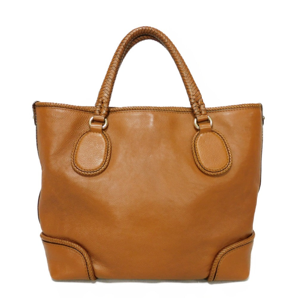 GUCCI Tote Bag 257023 Calf leather Brown G logo tassel charm Marrakech Tote