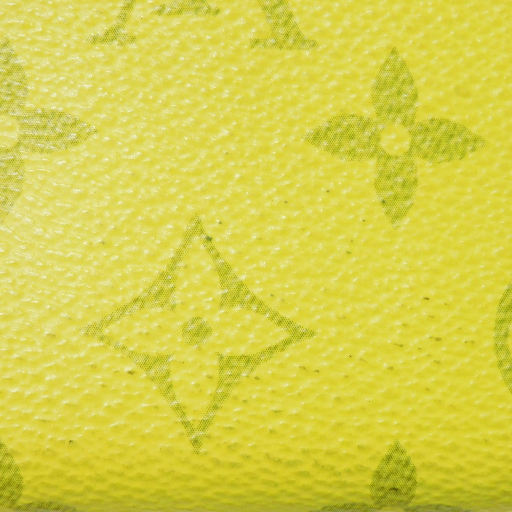 LOUIS VUITTON Tri-fold wallet M67629 Taiga leather x monogram canvas x smooth leather Jonne LV Logo Flower Yellow Taiga Lama Monogram Discovery compact wallet mens Used Authentic