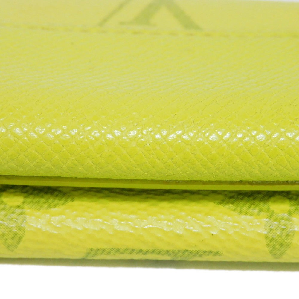 LOUIS VUITTON Tri-fold wallet M67629 Taiga leather x monogram canvas x smooth leather Jonne LV Logo Flower Yellow Taiga Lama Monogram Discovery compact wallet mens Used Authentic