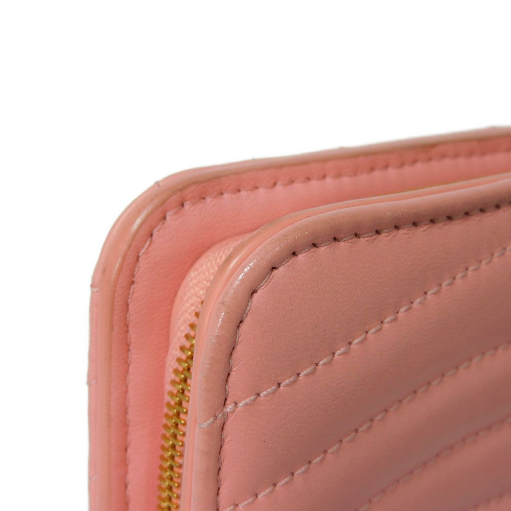 LOUIS VUITTON Bifold Wallet M63965 Smooth Calfskin Leather pink LV logo key padlock heart New Wave Love Rock Portefeuille Compact Zip Women Used Authentic