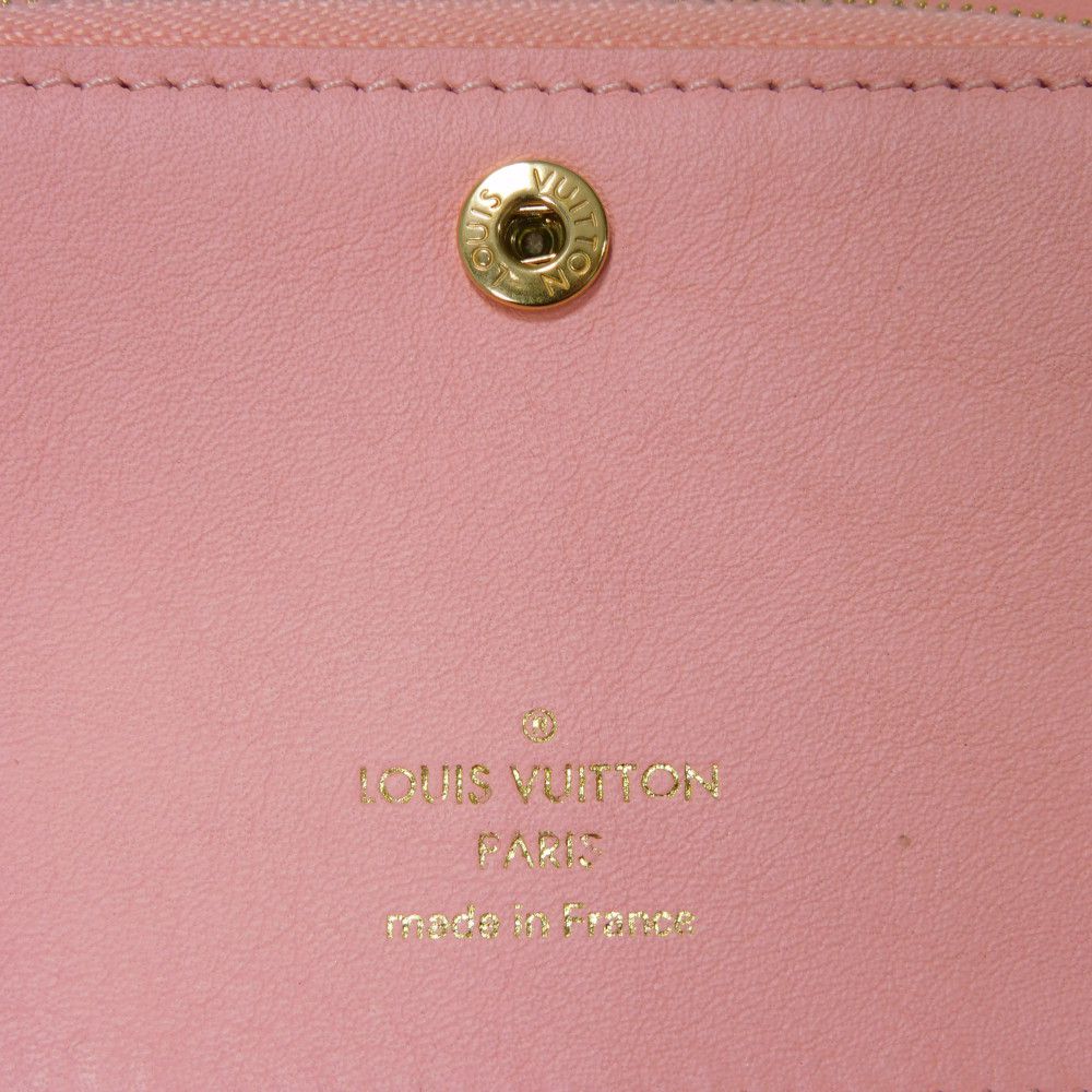 LOUIS VUITTON Bifold Wallet M63965 Smooth Calfskin Leather pink LV logo key padlock heart New Wave Love Rock Portefeuille Compact Zip Women Used Authentic