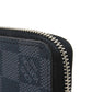LOUIS VUITTON Coin case N63076 Damier Graffit canvas x grain leather Noir Black New Zip Around RFID Damier Graphite Zip around purse mens Used Authentic