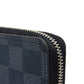LOUIS VUITTON Coin case N63076 Damier Graffit canvas x grain leather Noir Black New Zip Around RFID Damier Graphite Zip around purse mens Used Authentic