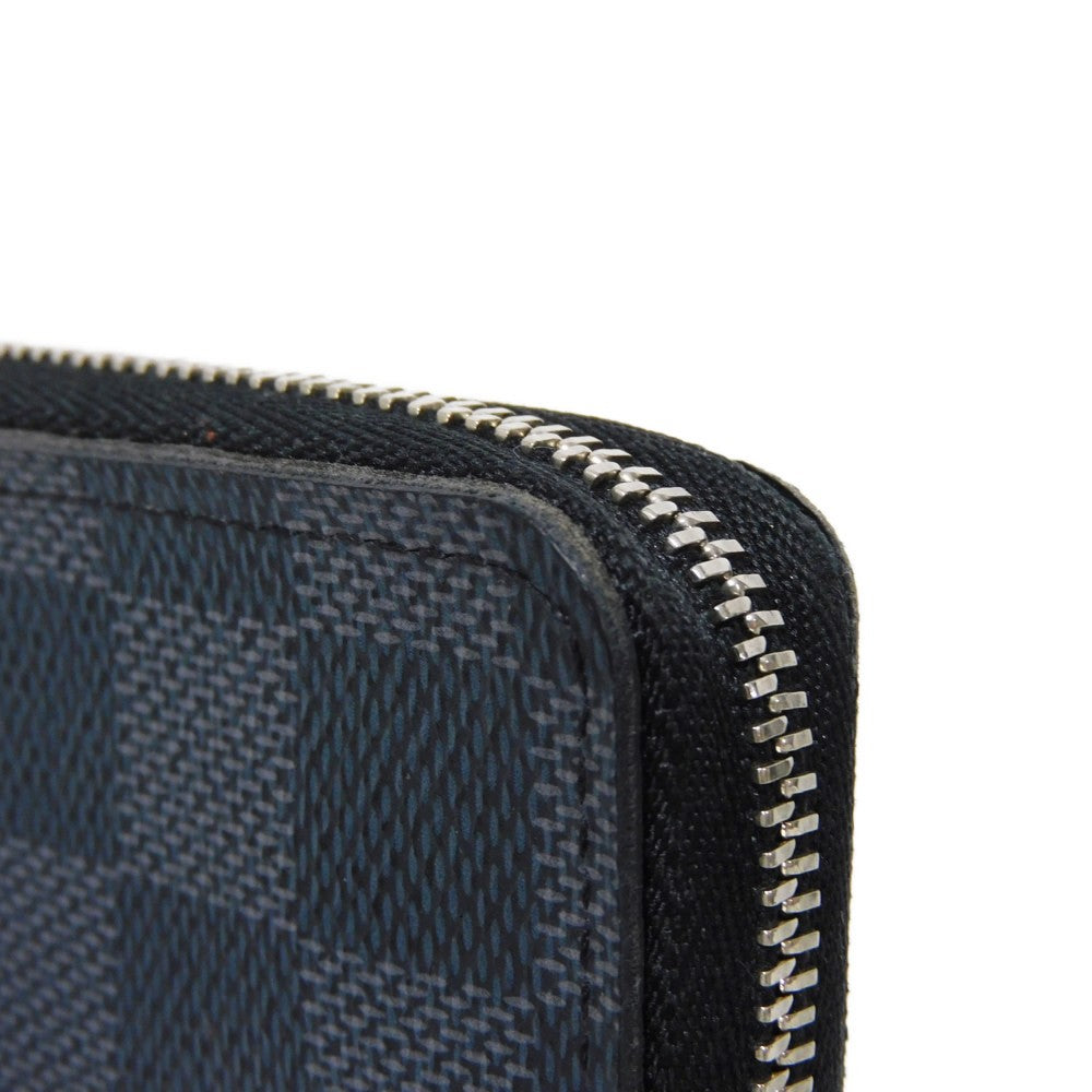 LOUIS VUITTON Coin case N63076 Damier Graffit canvas x grain leather Noir Black New Zip Around RFID Damier Graphite Zip around purse mens Used Authentic