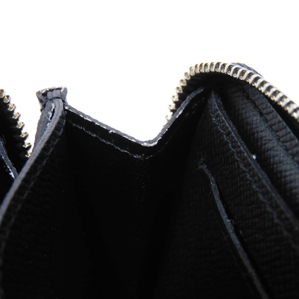 LOUIS VUITTON Coin case N63076 Damier Graffit canvas x grain leather Noir Black New Zip Around RFID Damier Graphite Zip around purse mens Used Authentic
